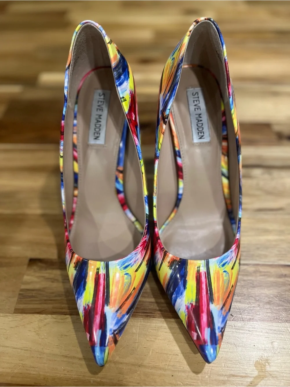 Steve Madden Multicolor Brushstroke Pointed Toe Stiletto Pumps Size 10M